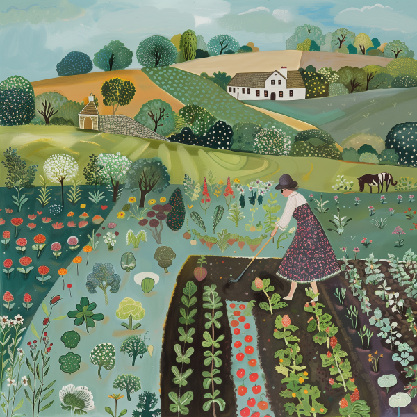 Garden illustration for summer early